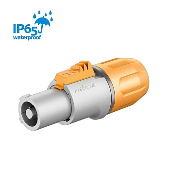 Разъем Powercon ROXTONE RAC3FCO Grey WP (оранж)
