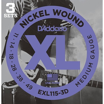 Струны D'Addario EXL 115-3D