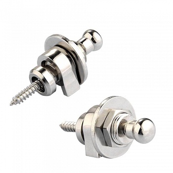 Замок-фиксатор (straplock) д/крепления ремня к гитаре PARTS STBS01CR, 2шт., тип - " SCHALLER", хром,